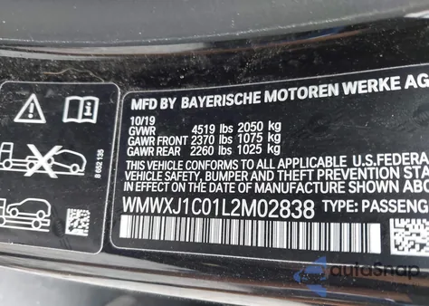 2020 Mini Clubman Cooper S from USA, damaged, VIN WMWXJ1C01L2M02838